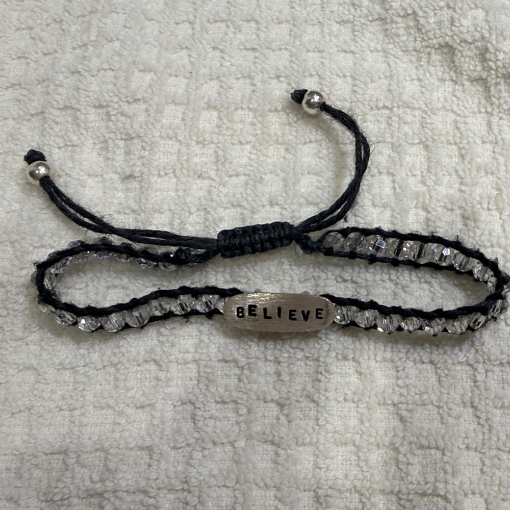 Black and Silver Beaded Bracelet